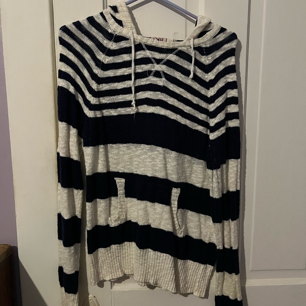 SO Navy and Cream Striped Sweater